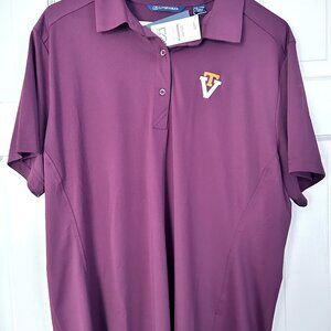 Cutter & Buck Maroon Virginia Tech Hokies Textured DryTec Polo    Men's Size XXL